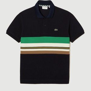 Lacoste Men's Polo Shirt Navy Blue Size XL FR 6 Classic cut, iconic stripes NEW